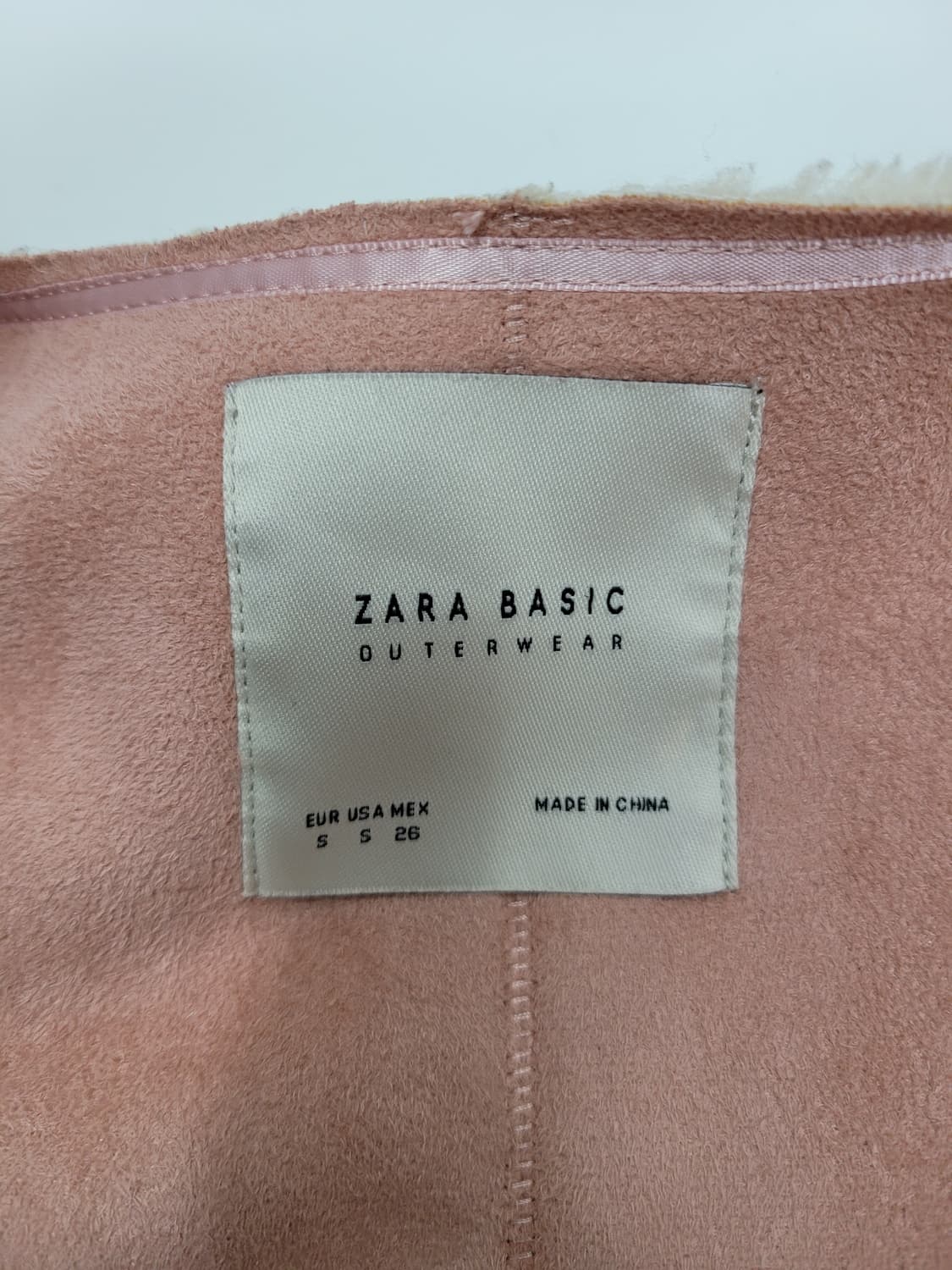ZARA 자라 베이직 에크루 테티 셰르파 코트 / 여 S 베이지/핑크 상품이미지7
