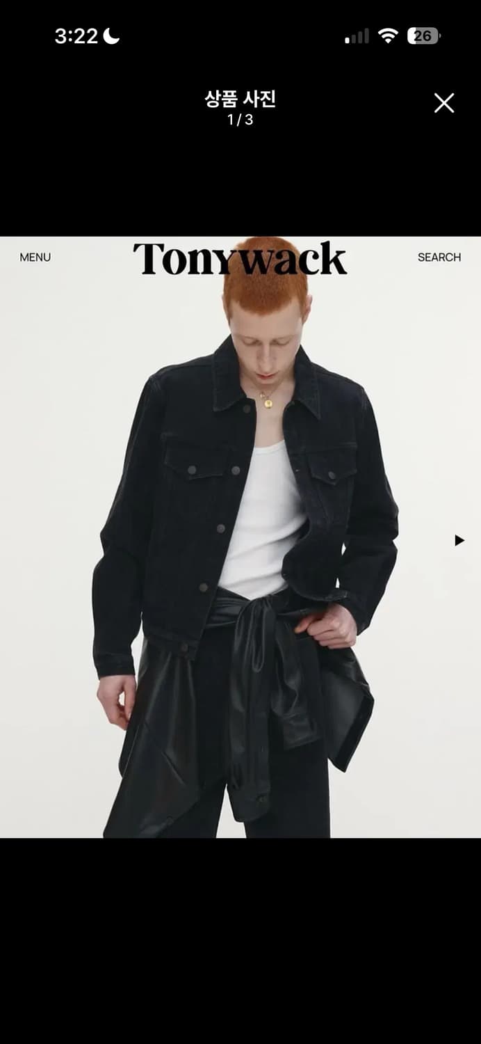 토니웩 워시드블랙 데님자켓 L 상품이미지1