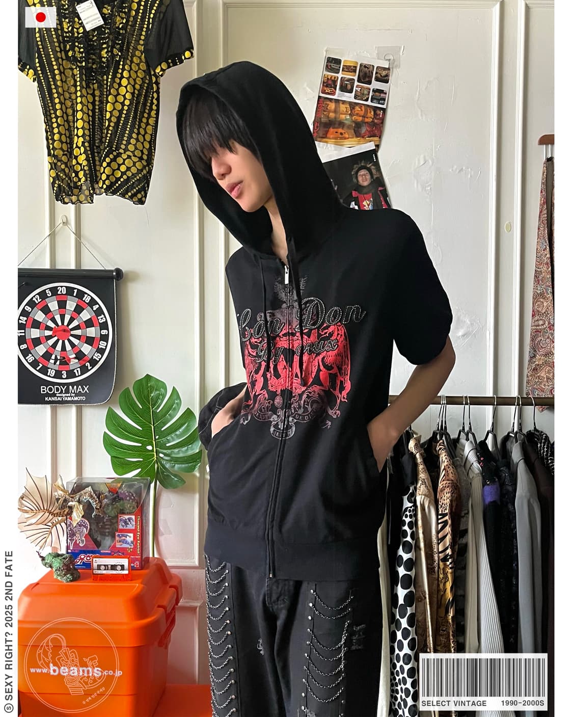 90-00s Vintage Gothic 1/2 Hood Zip-up 상품이미지1