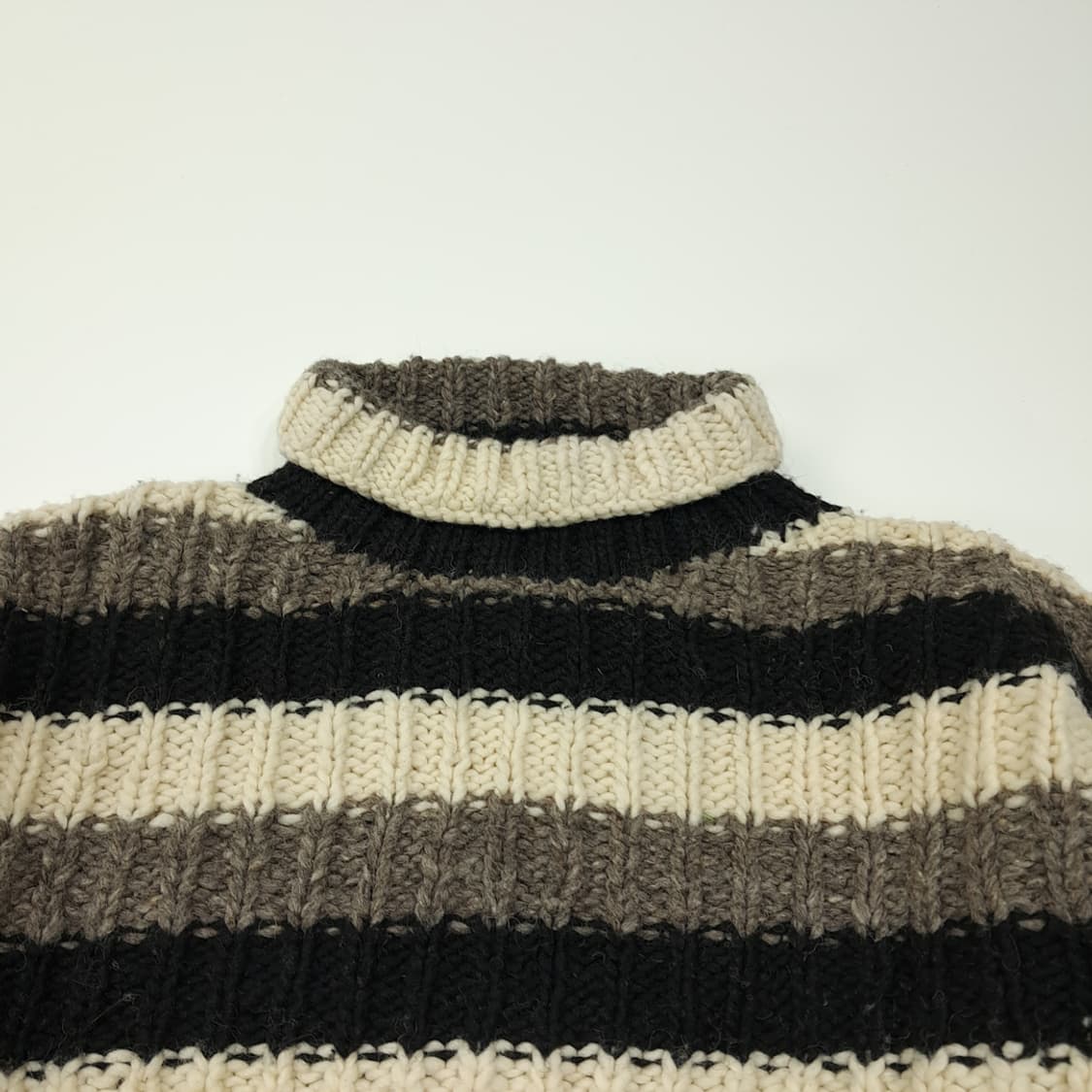 CL208 L 카라반 에콰도르 핸드니트 울 스트라이프 롤넥 니트 스웨터 상품이미지2