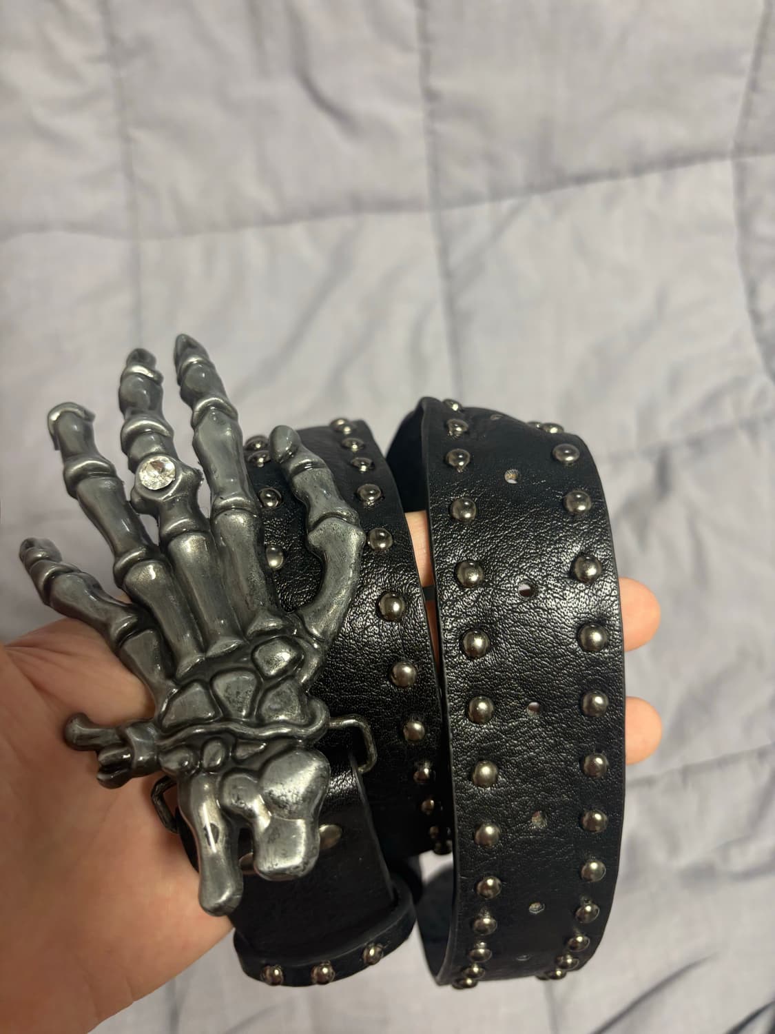 빈티지 해골 손 벨트 상품이미지2