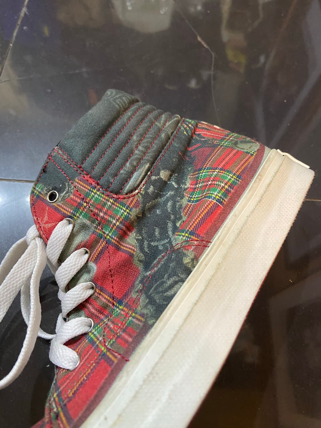 00~10s Roen 로엔 메탈 스터드 체크 패턴 하이탑 상품이미지5