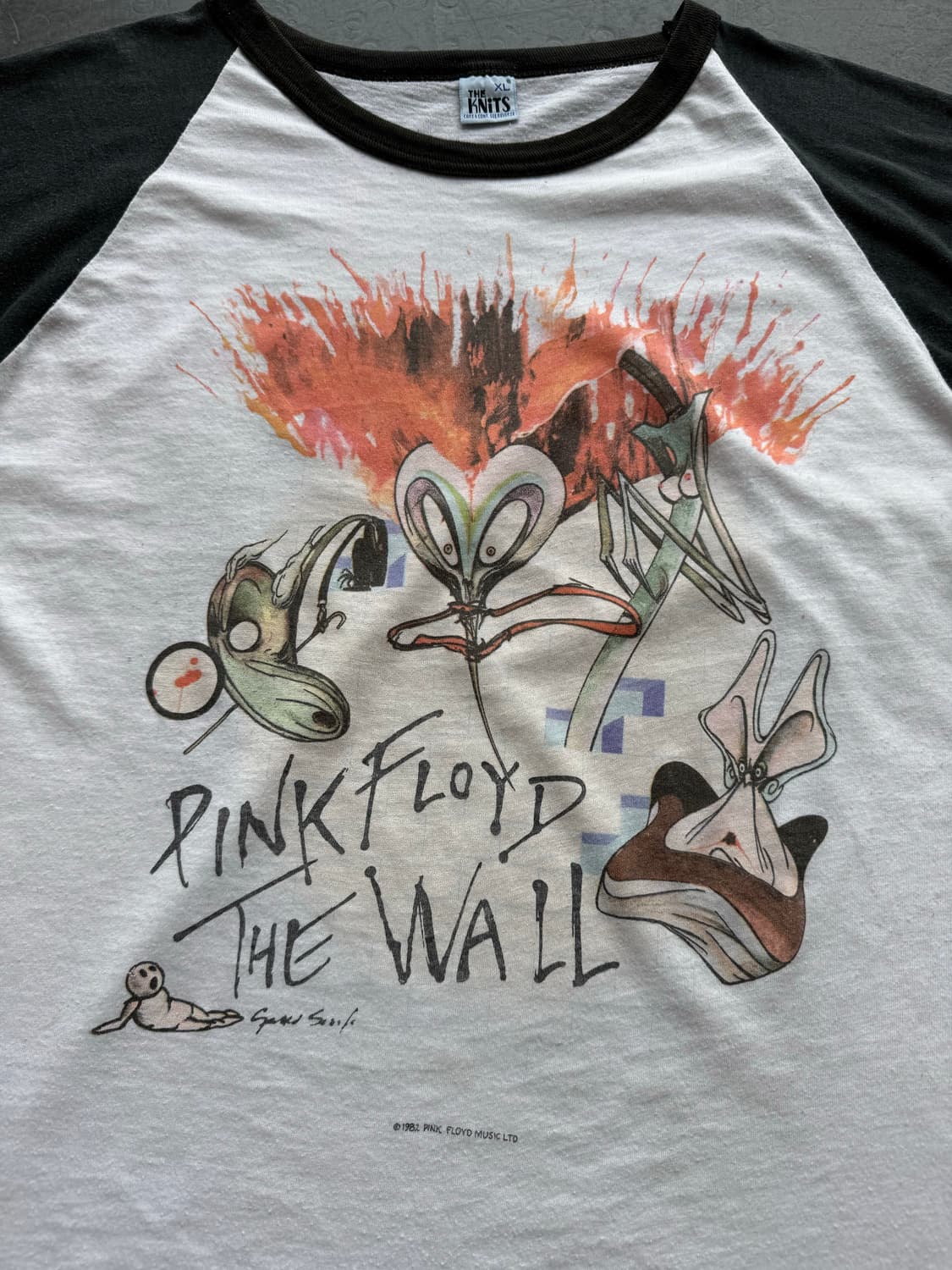 핑크 플로이드 1982‘s 7부 래글런 빈티지 티셔츠 상품이미지2