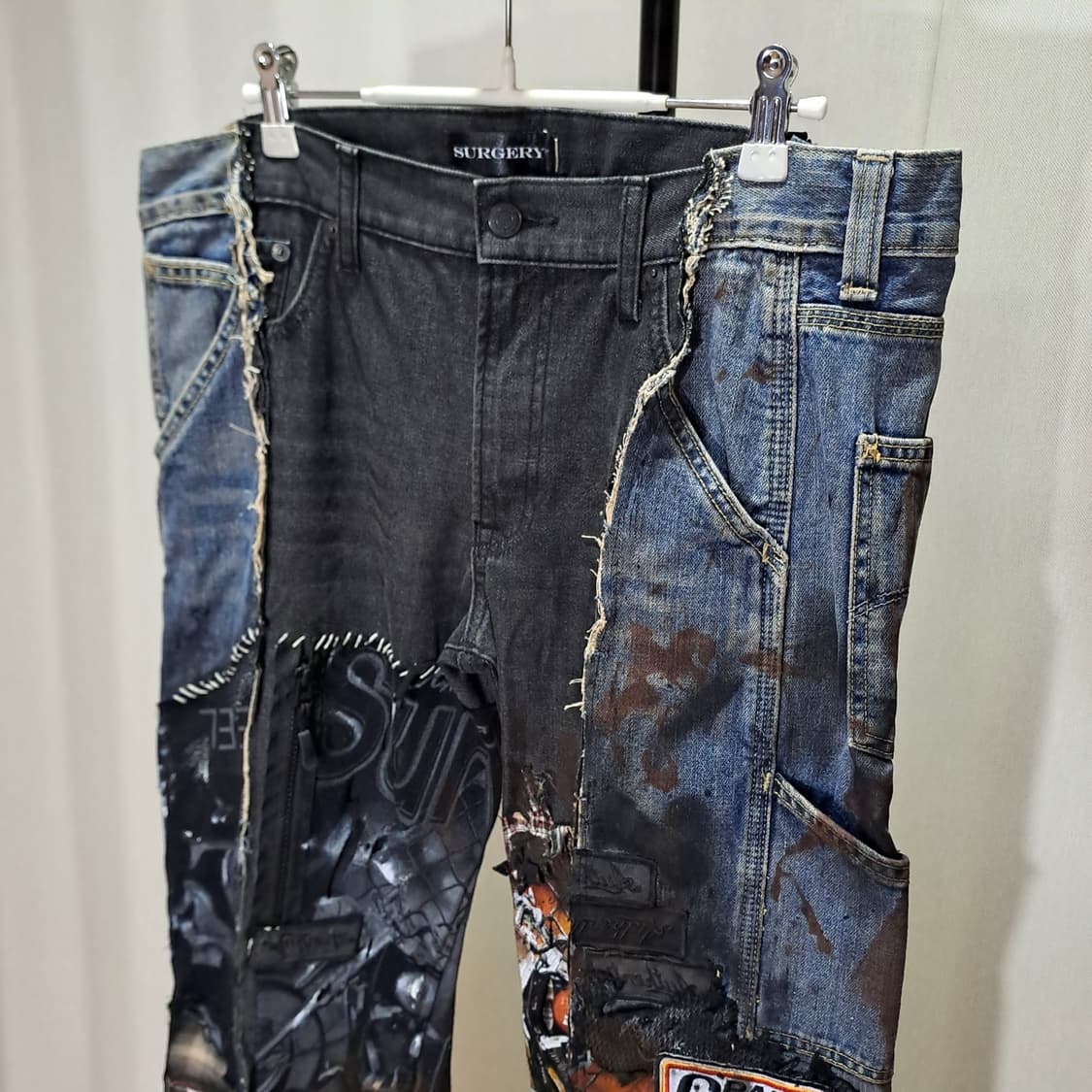 (택포) 써저리 패치워크 데님팬츠 34 B628 상품이미지2