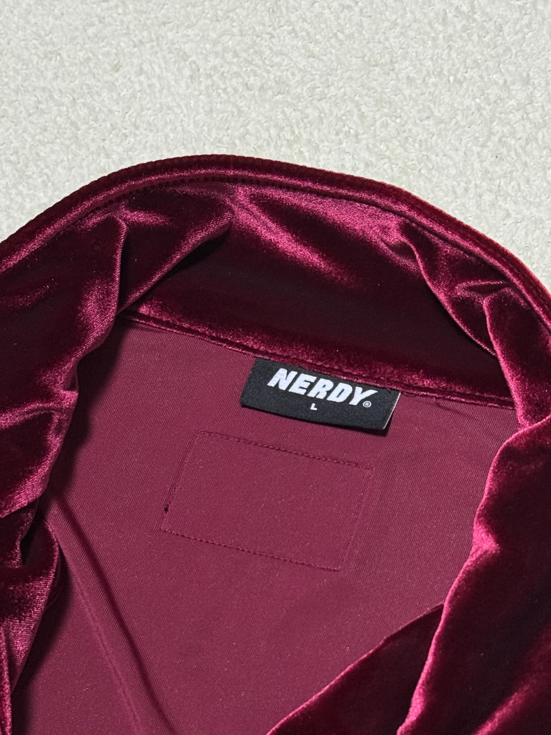 널디 와인버건디 블랙 벨벳 져지  상품이미지5