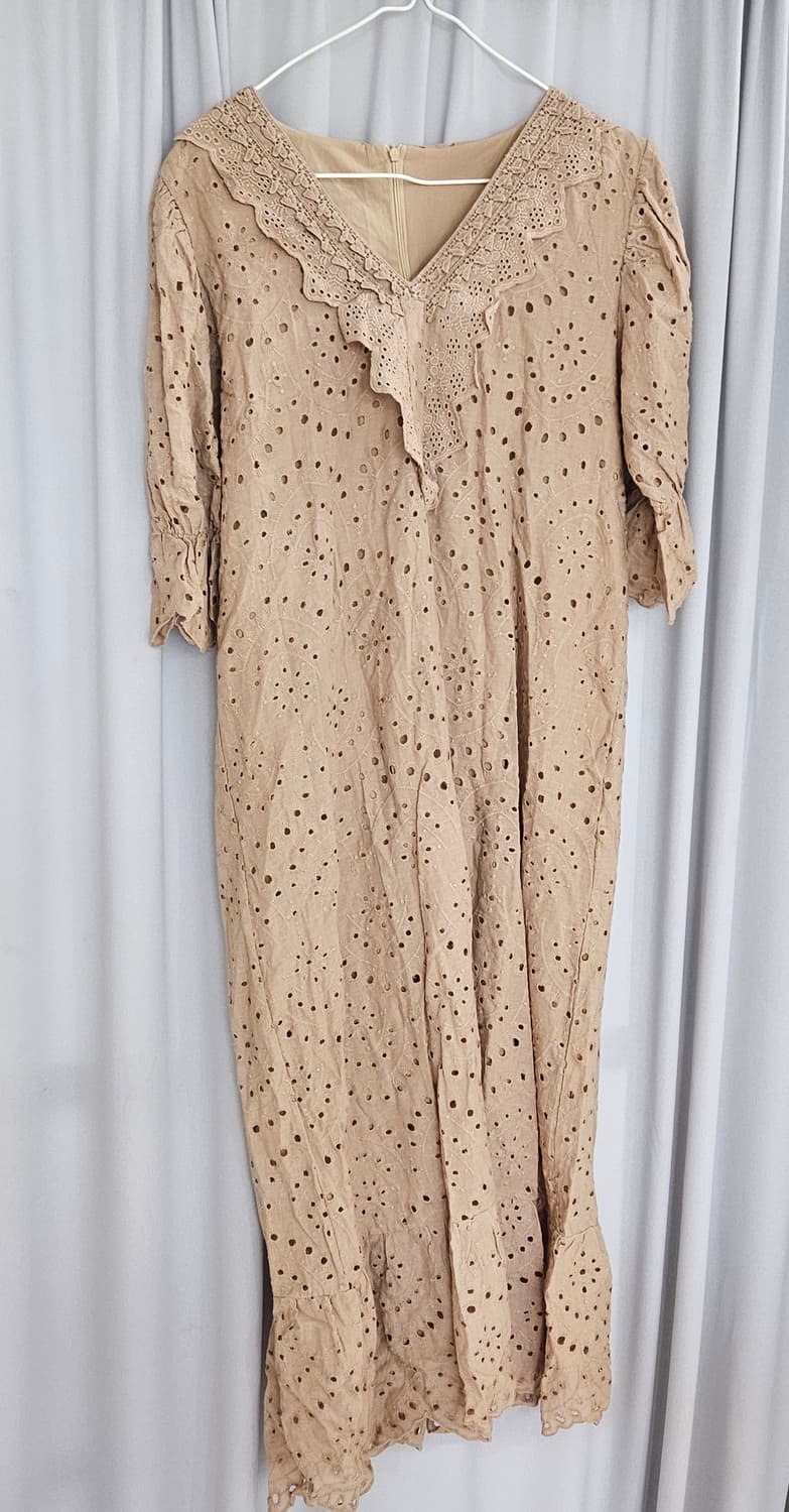 일본빈티지 레이스 원피스 + 플라워 롱 로브 세트 (여리핏) 상품이미지4