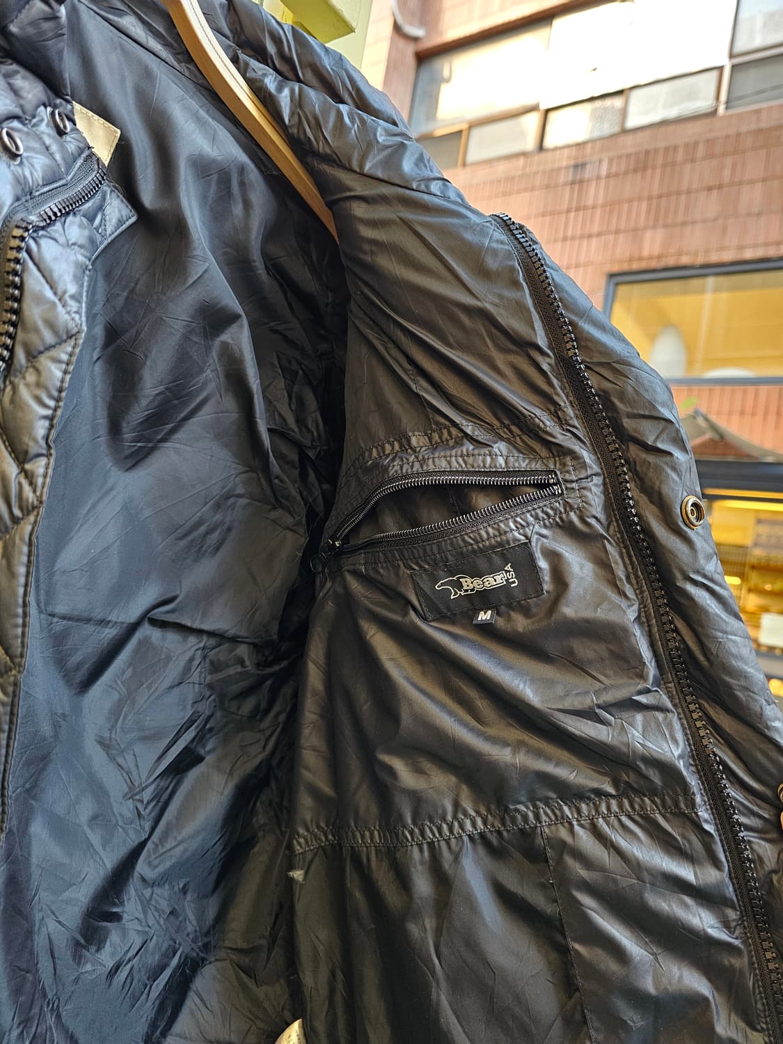 Bear U.S.A 차콜블랙 아가일 2WAY 다운 경량패딩 상품이미지7