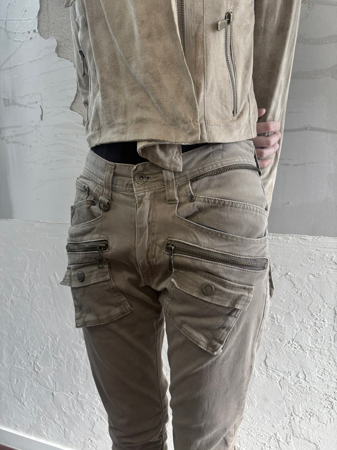 Beige Pocket Shirring Pants 상품이미지4