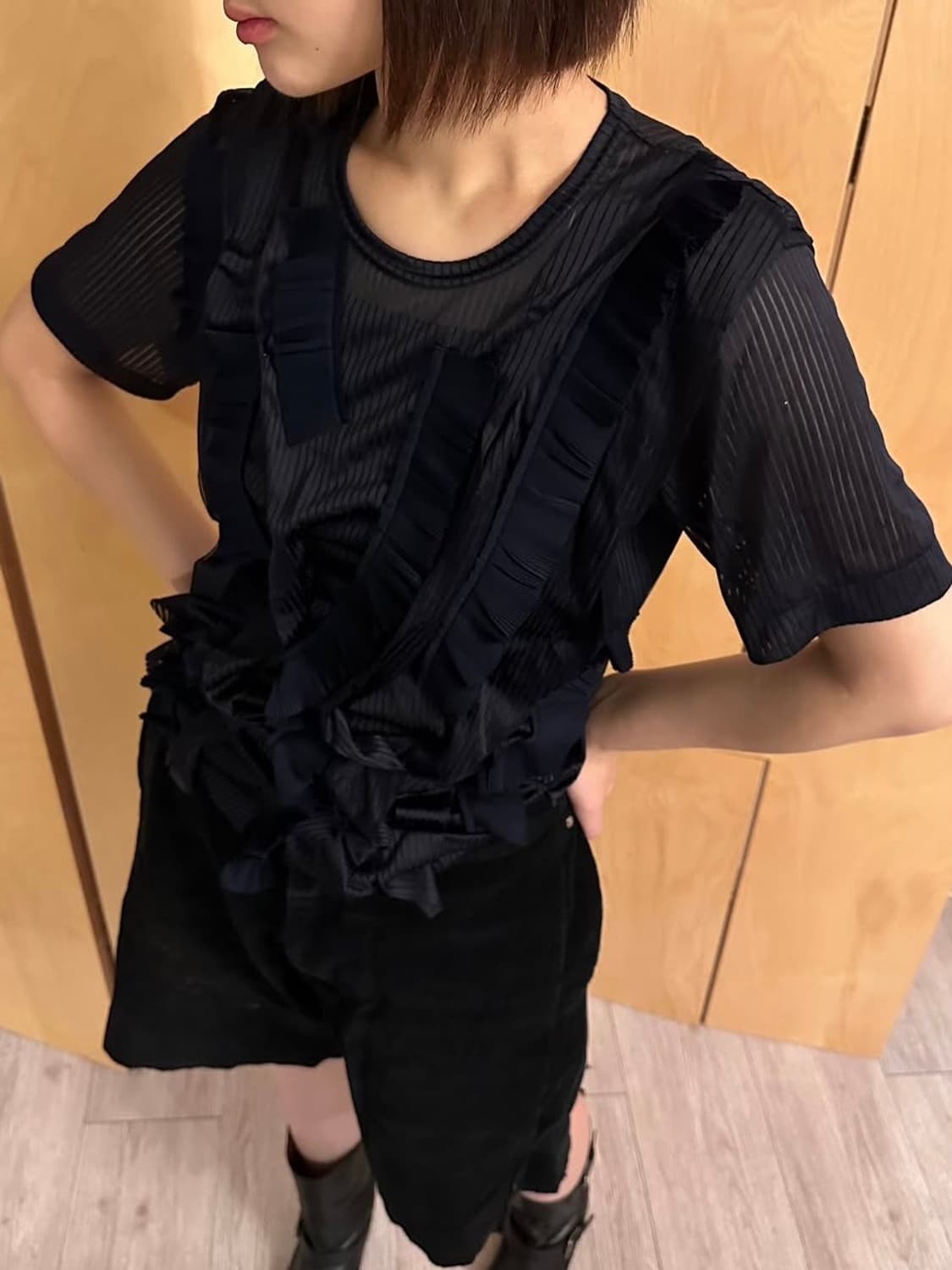 AD1991 Nylon Gather Tape Cut Saw T Shirt 상품이미지5