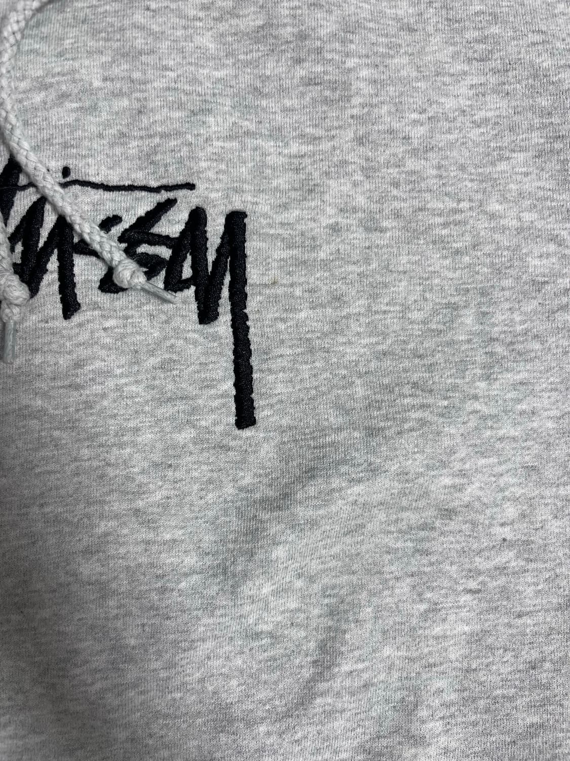 [m] 스투시 자수 기모 후드티 그레이 상품이미지3