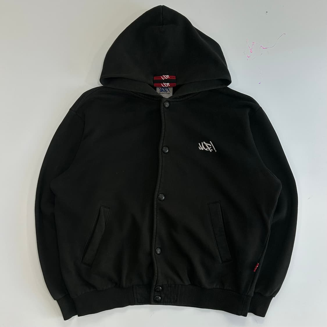 MF.! 마자플라자 백포인트 자수 블랙 버튼업 후드점퍼  상품이미지3