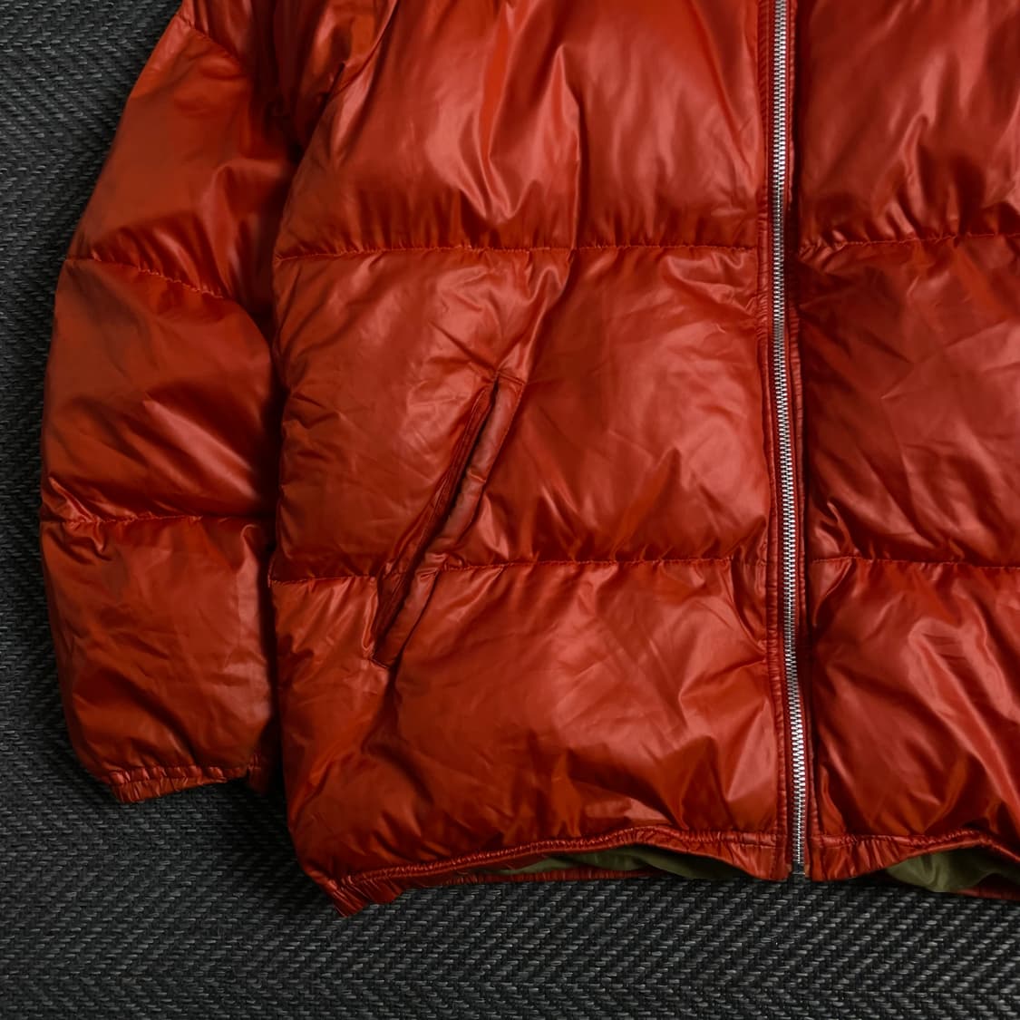 00s 아디다스 트레포일 올드스쿨 유광 패딩 오렌지 o 4000 상품이미지3