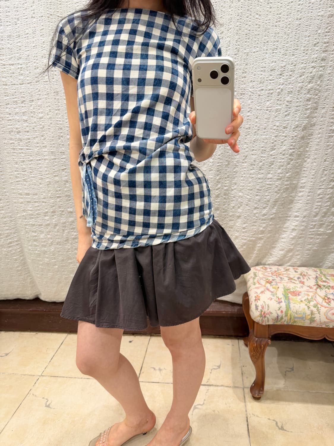 Purple navy mini skirt 상품이미지4