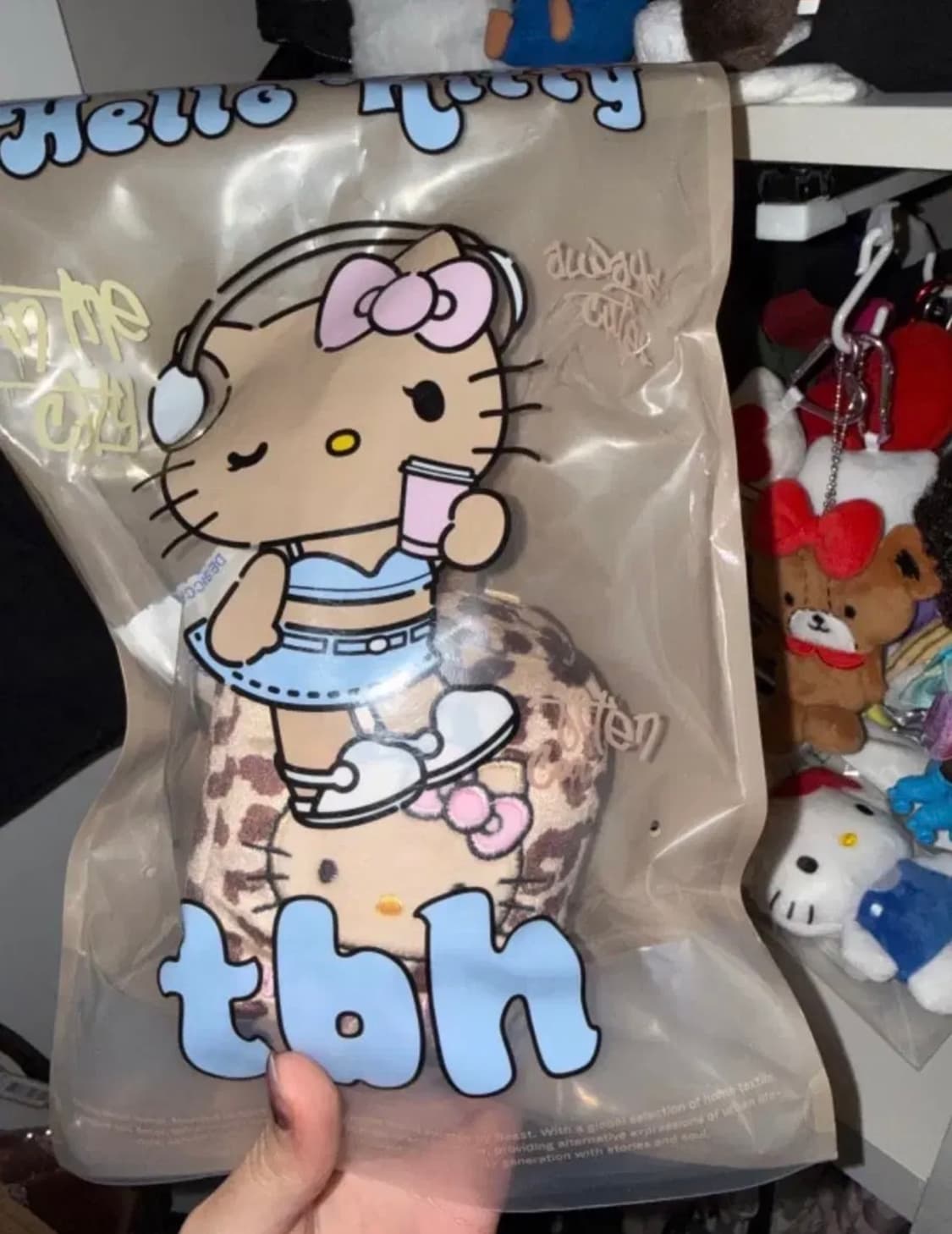 tbh 산리오 헬로키티 태닝키티 레오파드 폴더폰 플립폰 거울 키링 상품이미지3