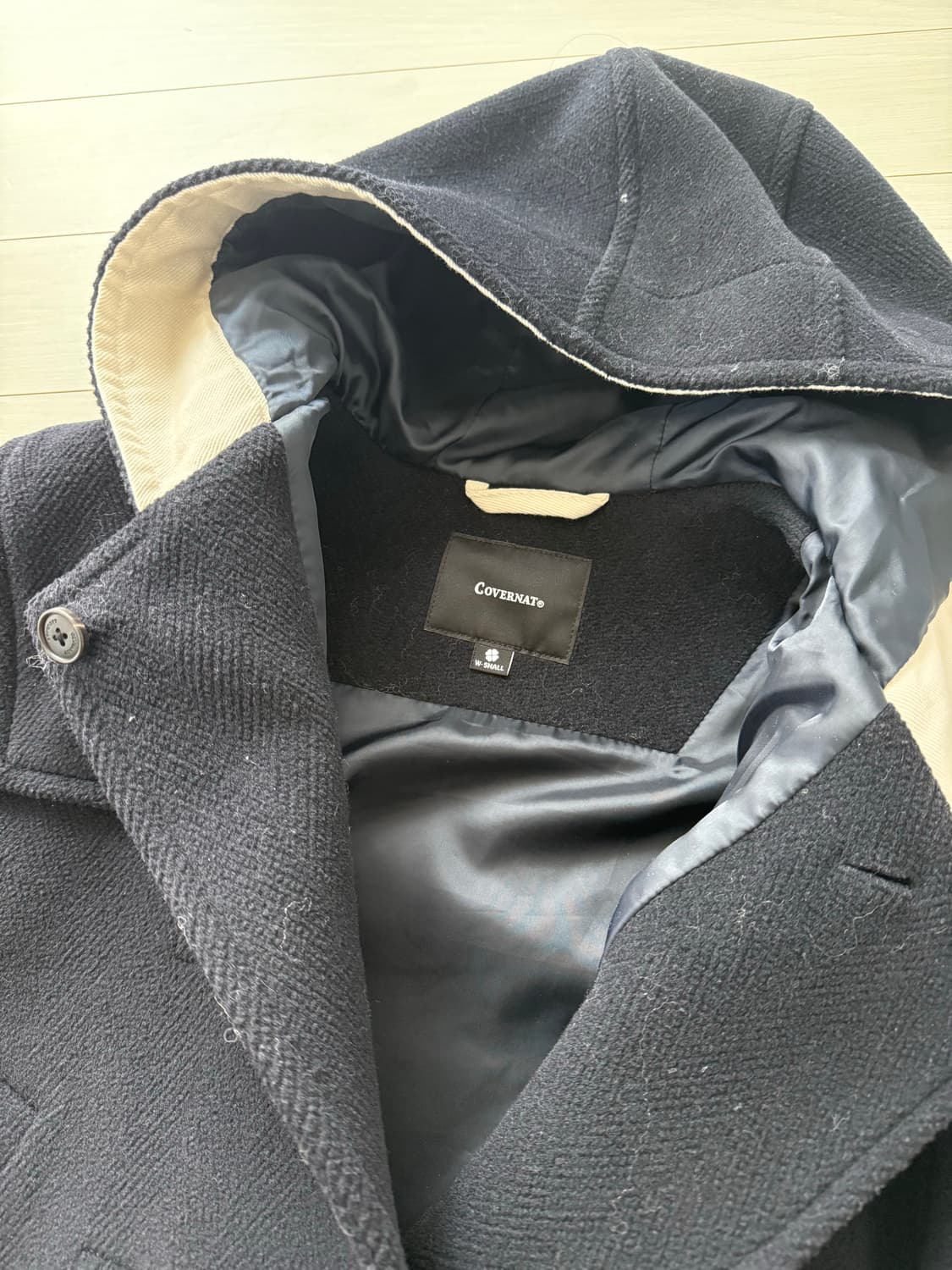 커버낫 우먼 네이비 숏 더플 코트 상품이미지2