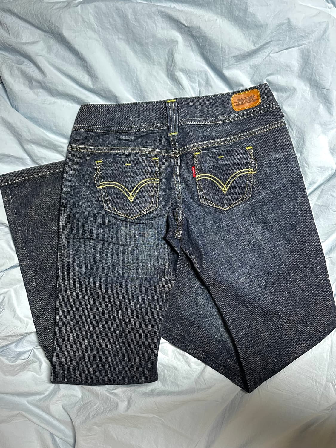 리바이스 levi’s 진청 데님 빈티지 로우라이즈 생지부츠컷진 상품이미지1