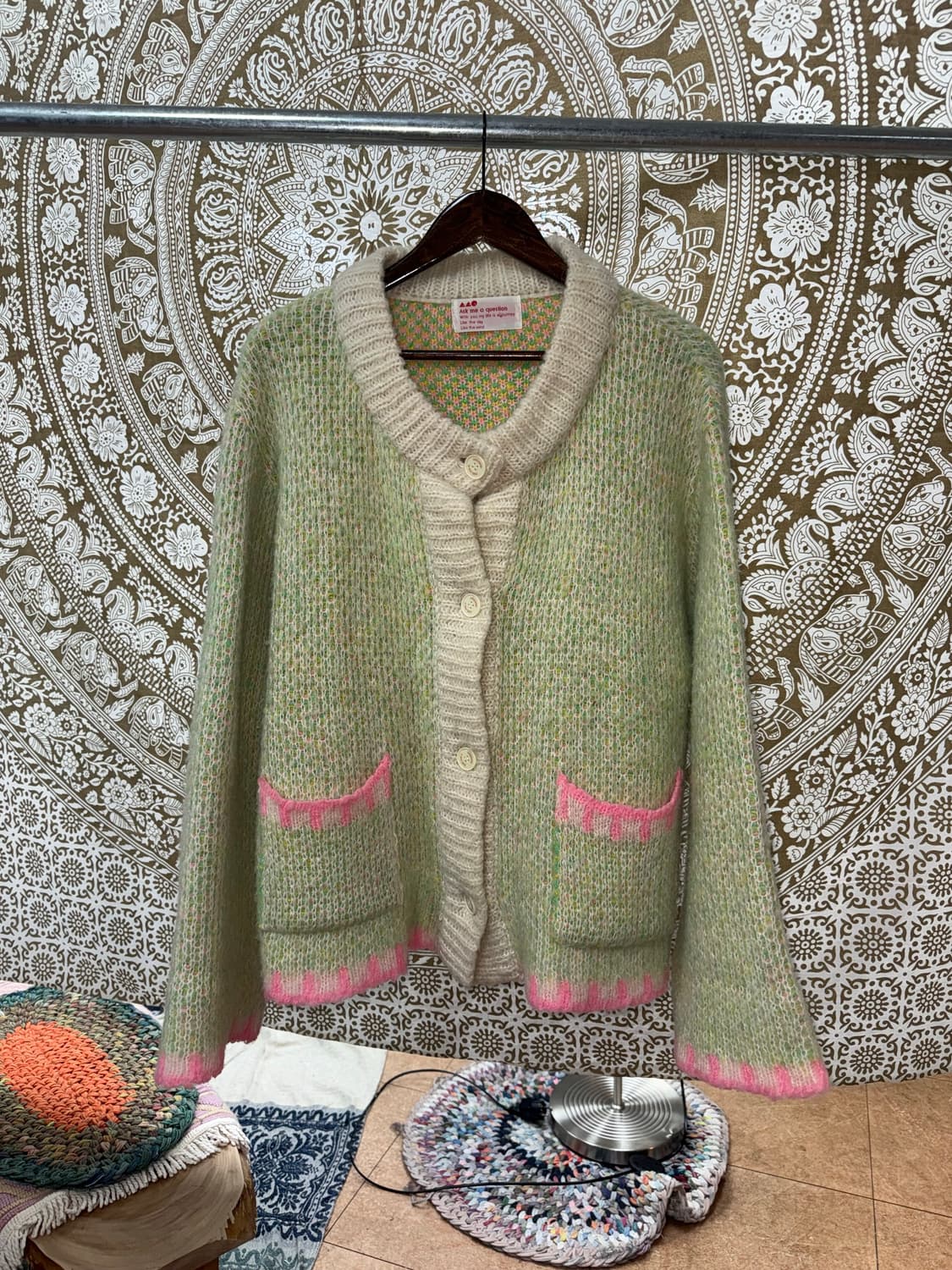 빈티지 여성 멀티컬러 니트 가디건  상품이미지2