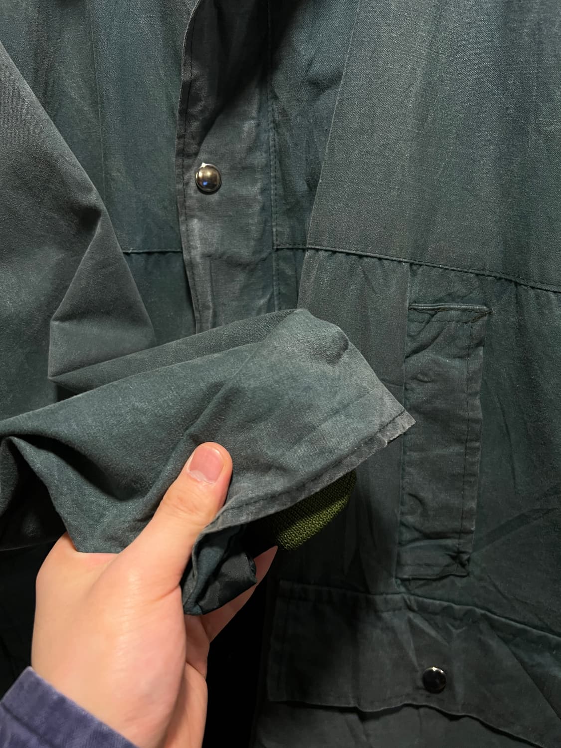 [M]90's Made in England 체크 라이닝 왁스드 헌팅 자켓 상품이미지5