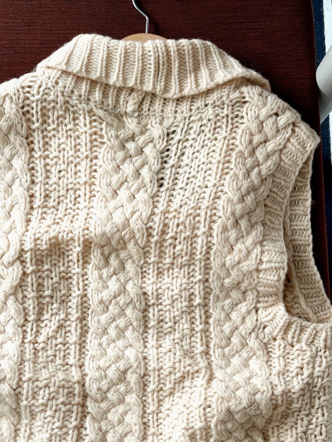 Low gauge loose woven knit vest 상품이미지5