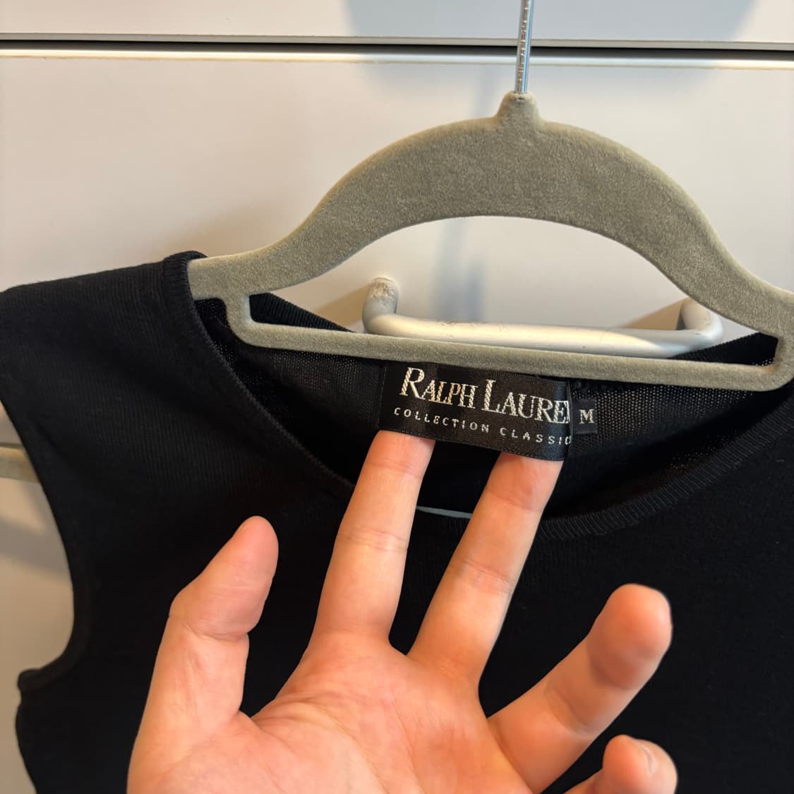 랄프로렌 블랙 면100% 나시 탑 상품이미지2
