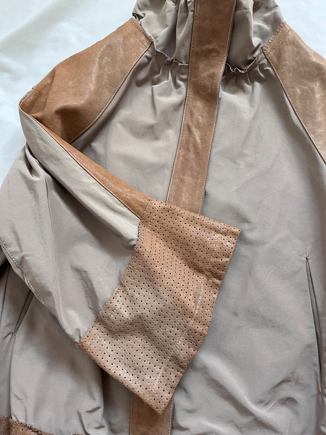 minimal leather block high-neck jacket 상품이미지7