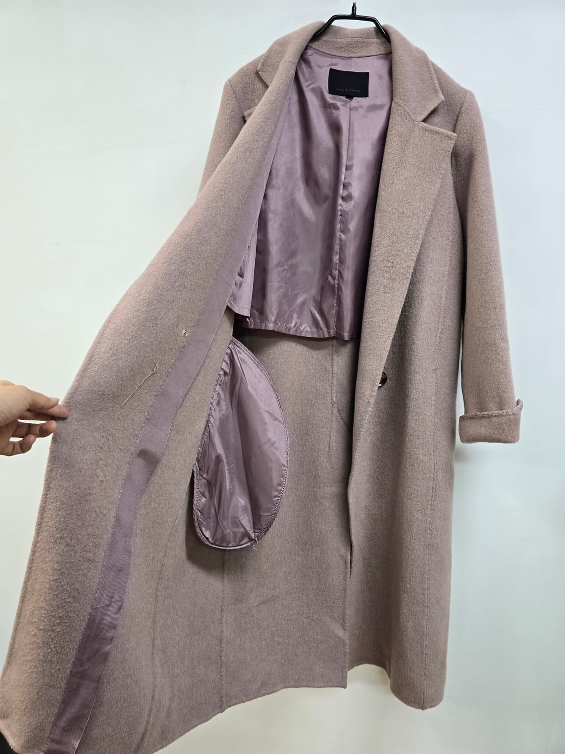 보브 캐시미어 블랜딩 오픈형 롱코트 상품이미지8