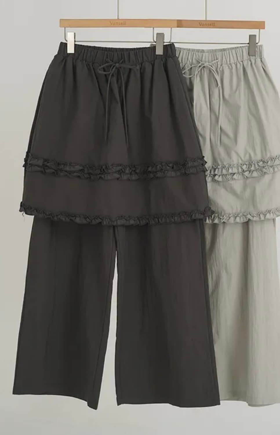 걍새거) 반셀 프릴 치마바지 레이어드 팬츠 에이블리 상품이미지1