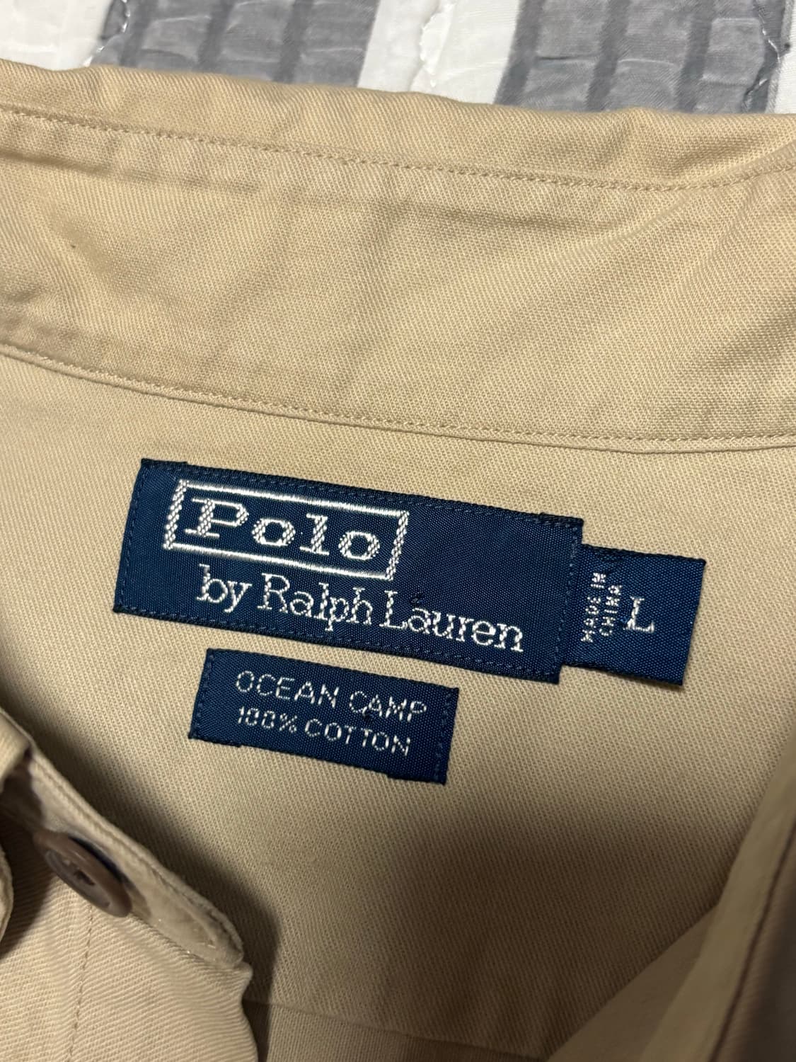 90s 빈티지 폴로 랄프로렌 OCEAN CAMP 피싱 반팔 셔츠 상품이미지3