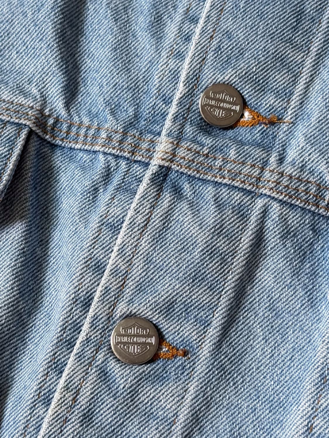 90s USA 할리 데이비슨 라이트 워시드 데님자켓 (100-105) 상품이미지6