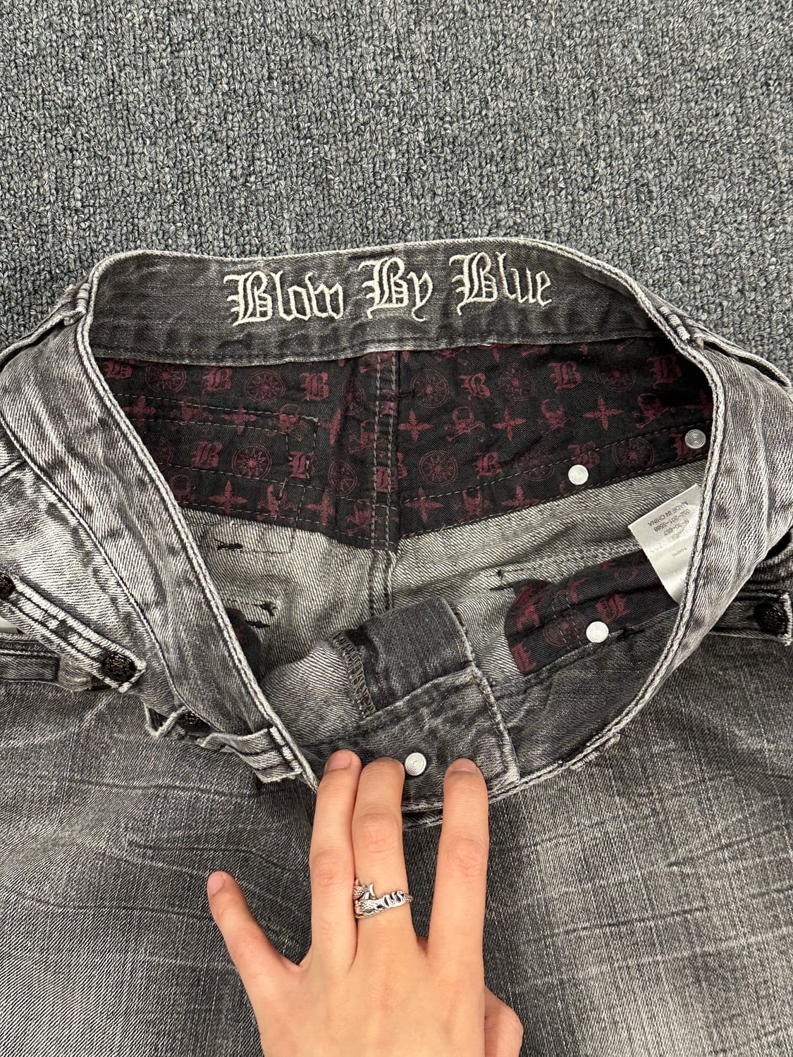 L)Blow By Blue 일본 y2k 빈티지 흑청 데님 팬츠 상품이미지7