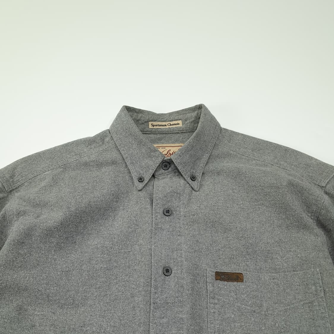 CL369 M 울리치 90s 멕시코판 가죽패치 플란넬 그레이 셔츠 남방 상품이미지2