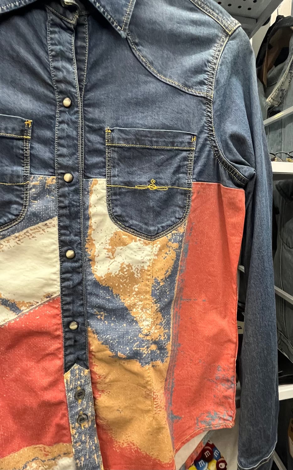 10s 비비안웨스트우드 데님 셔츠 컬러 블록 상품이미지4