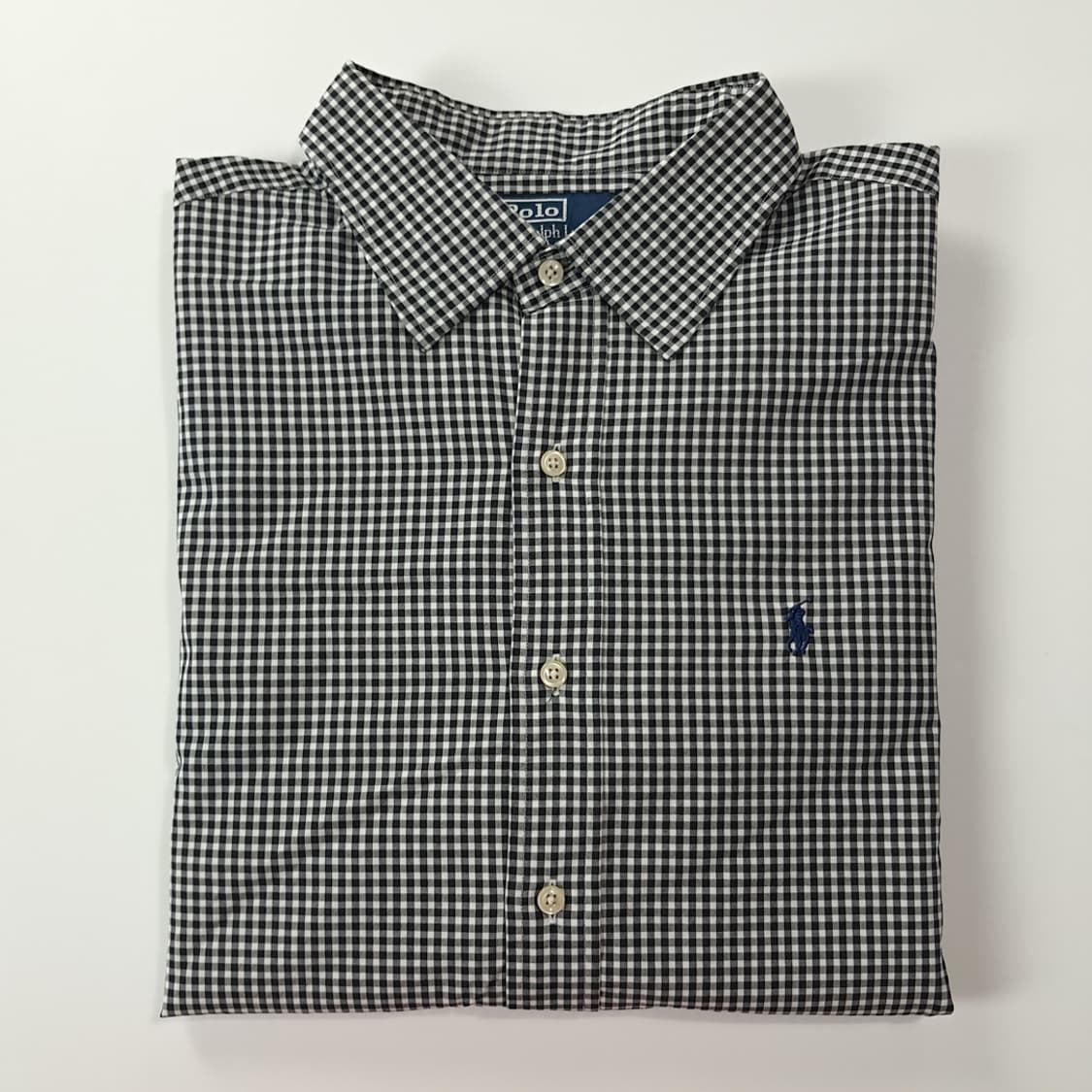 CJ196 2XL 폴로 홍콩판 90s 모노 마이크로체크 셔츠 남방 상품이미지7