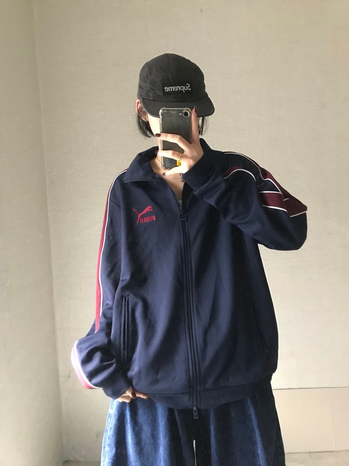퓨마 네이비 버건디 오버핏 져지 상품이미지5
