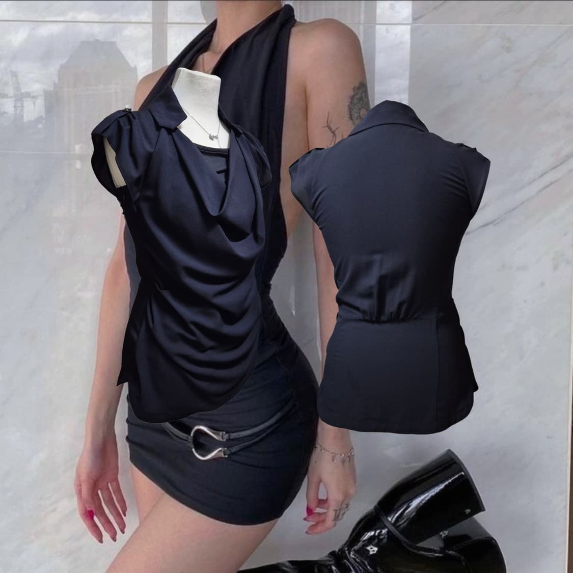 Vintage 06 draped tunic shirts 상품이미지2