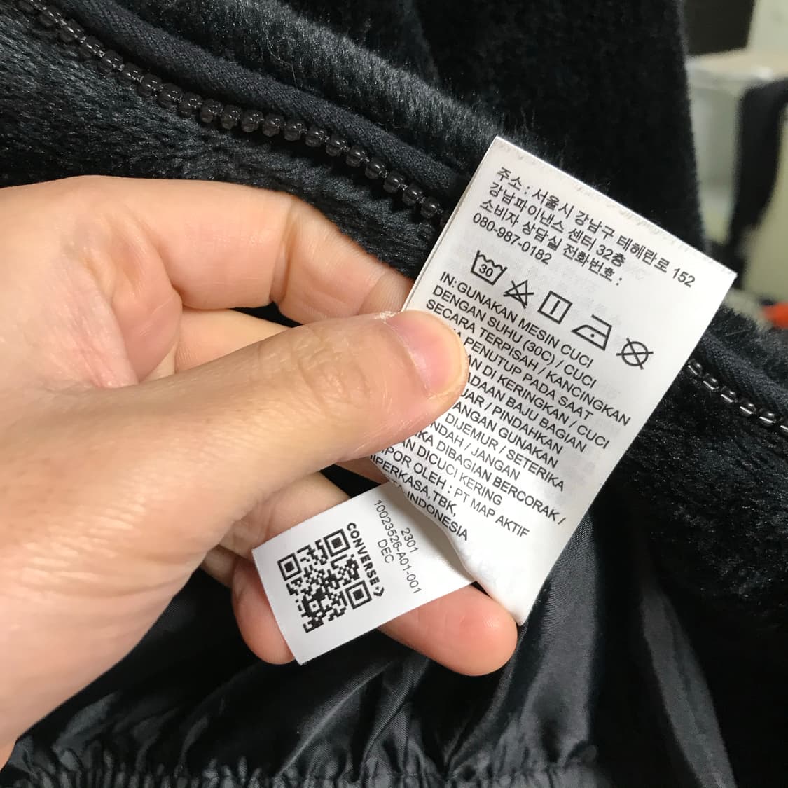 컨버스 23s 벨벳 후리스 투웨이 반누빔자켓점퍼 상품이미지8