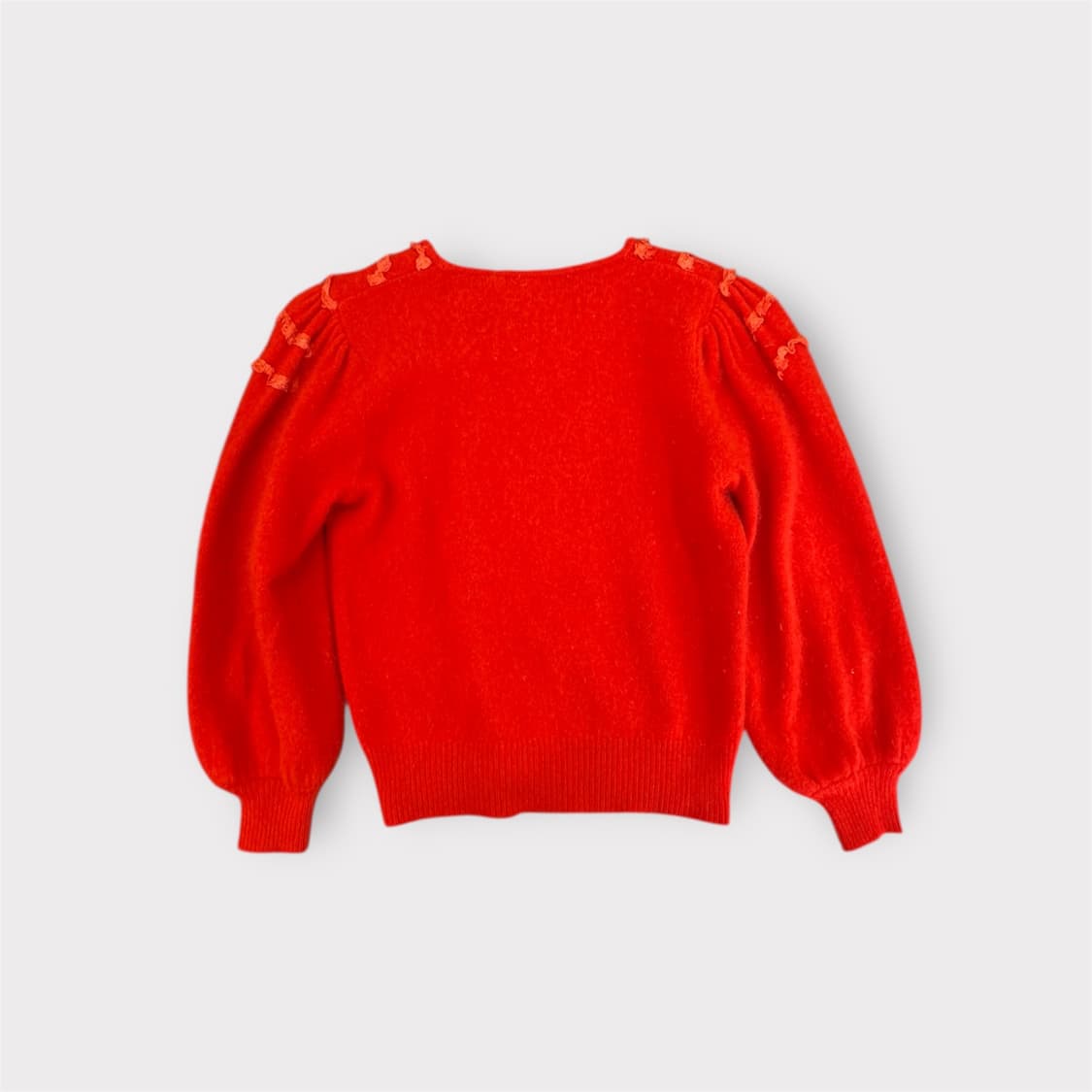 오렌지  프릴디테일 퍼프소매 니트 상품이미지2