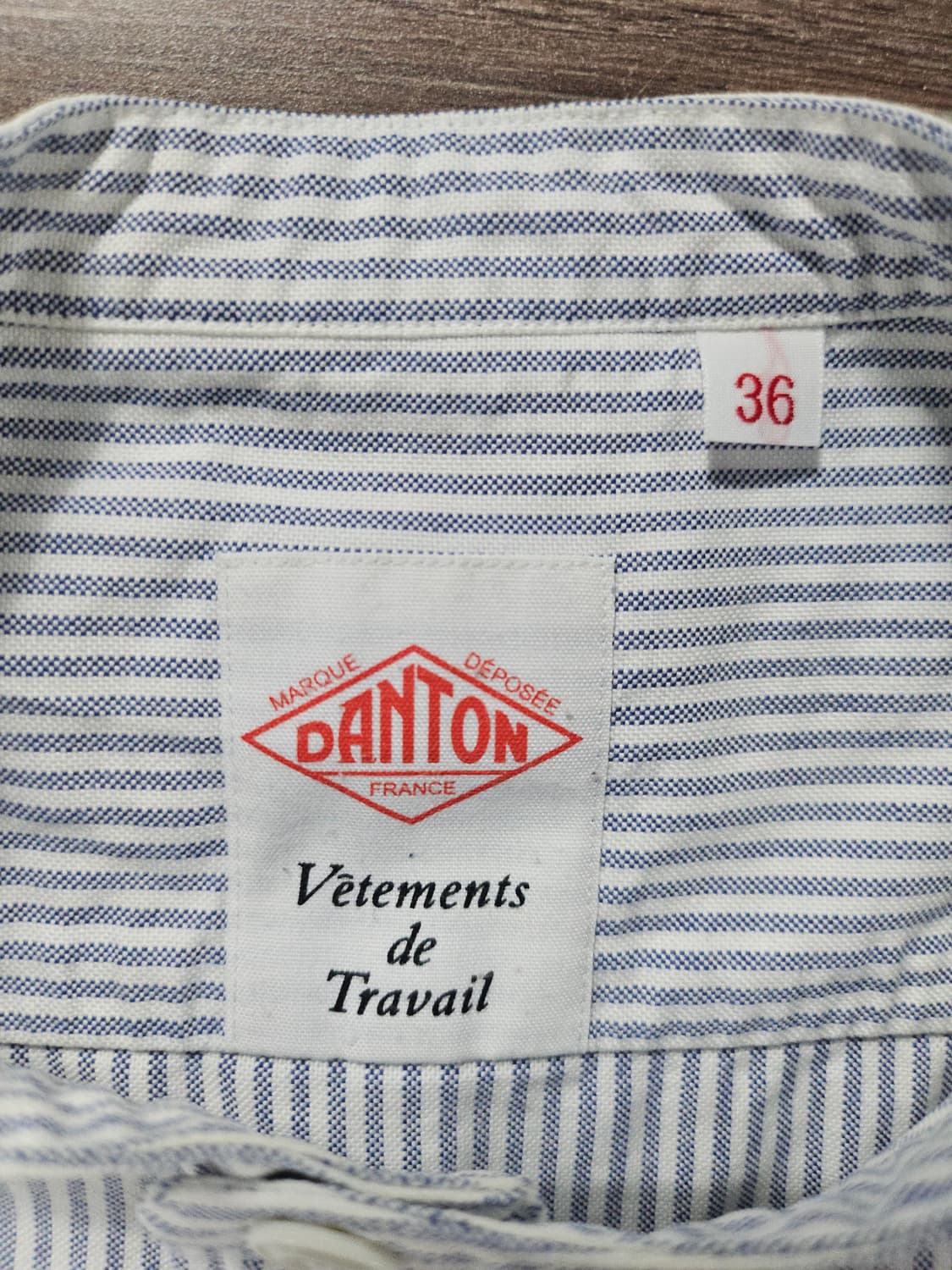 단톤 스트라이프 밴드 카라 셔츠  36 상품이미지3