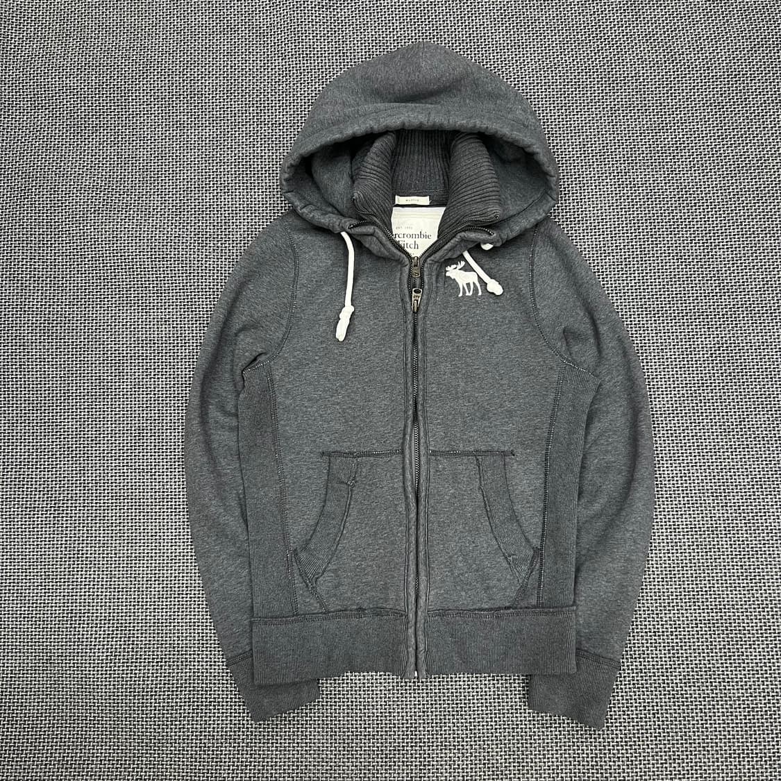 아베크롬비 머슬핏 그레이 후드집업 상품이미지1