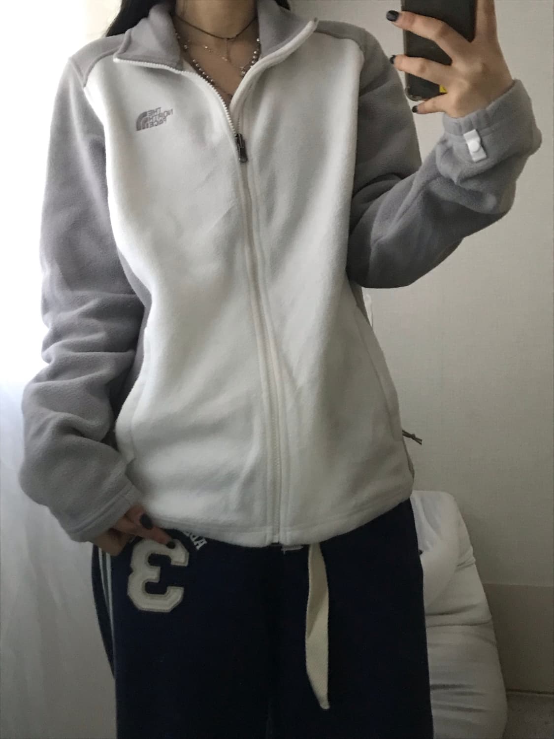 노페 화이트 그레이 나그랑 후리스 상품이미지7