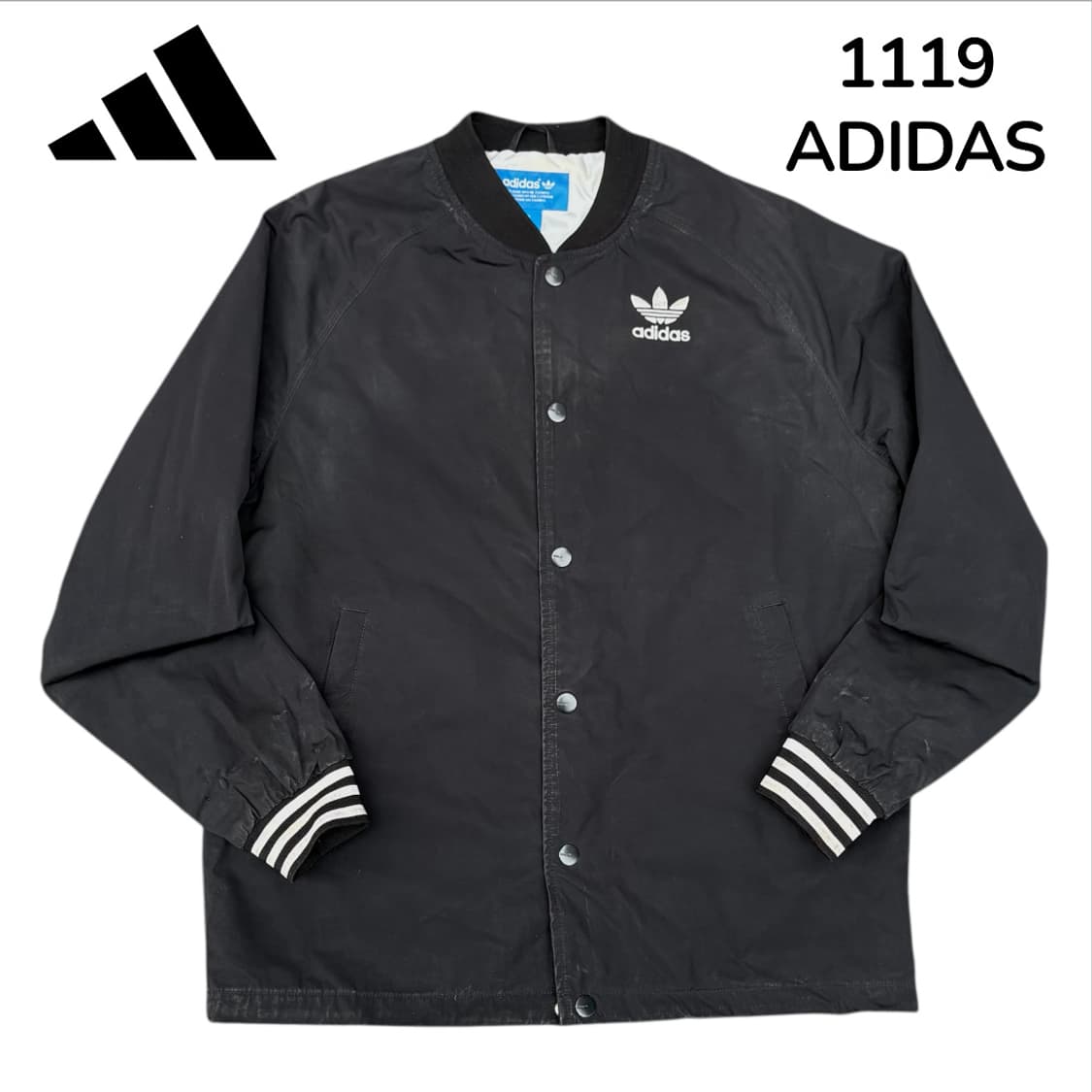 아디다스 자수 블루종 면 코치자켓 L 상품이미지2