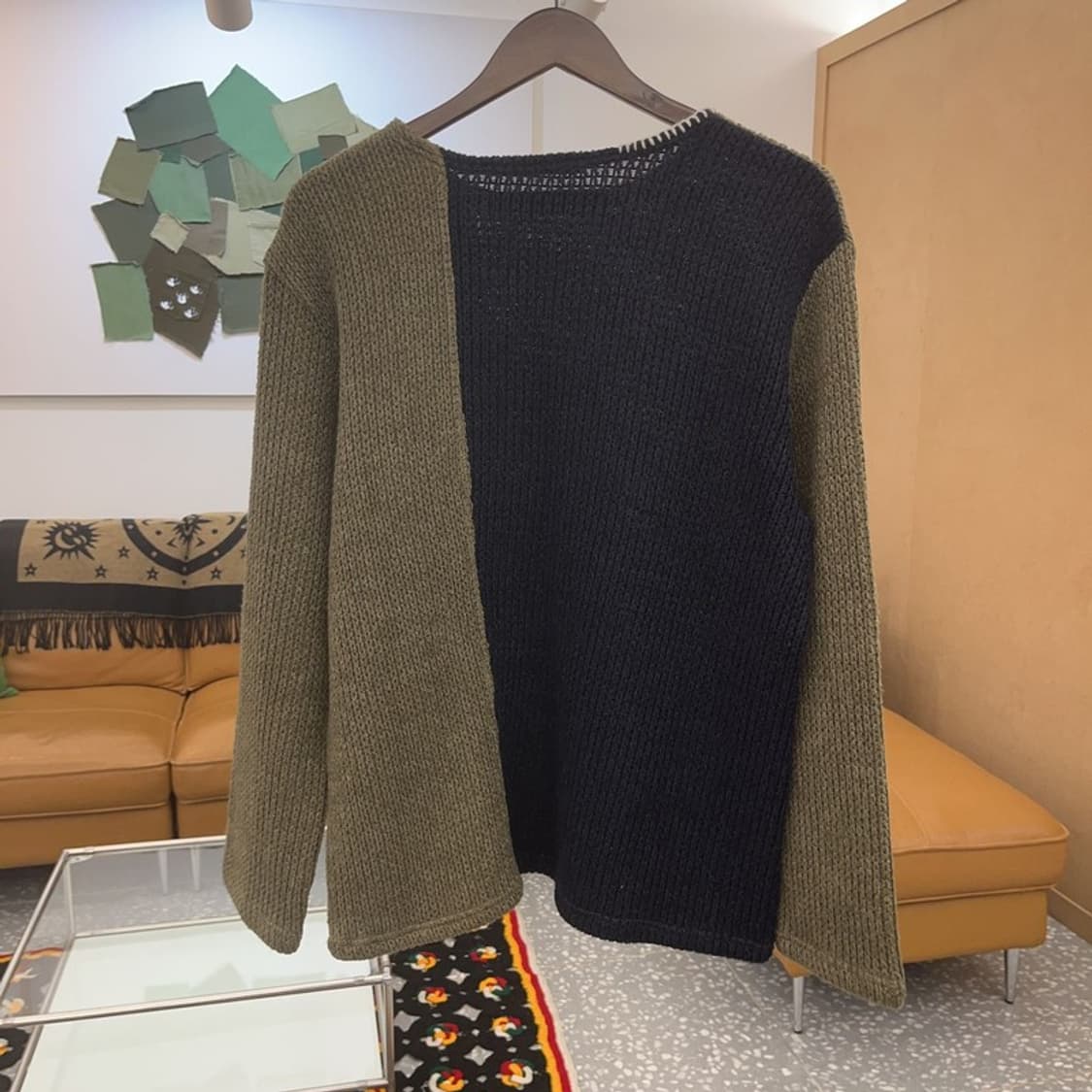 앤더슨벨 유니크 배색 콘트라스트 보트넥 니트 S C06939 상품이미지4