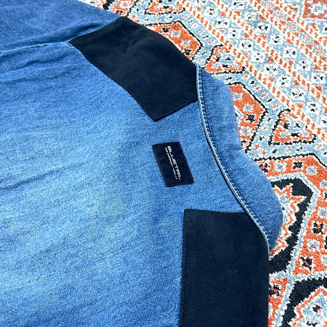 빈티지 블루테일 중청 포켓남방 여성XL 상품이미지7