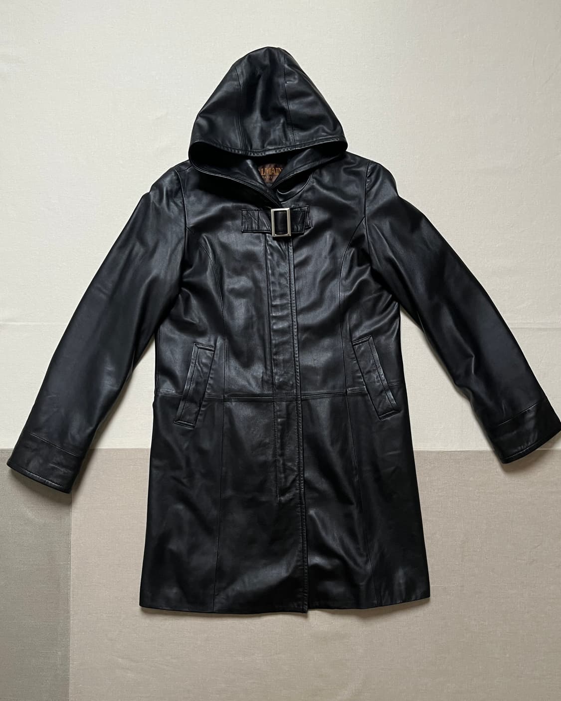 발망 레더 후드 코트 balmain 양가죽  상품이미지1