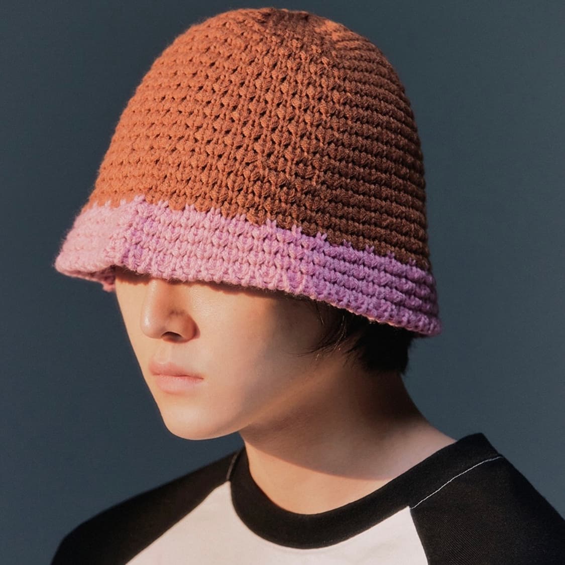 나이스고스트클럽 니트 버킷햇 브라운 상품이미지4