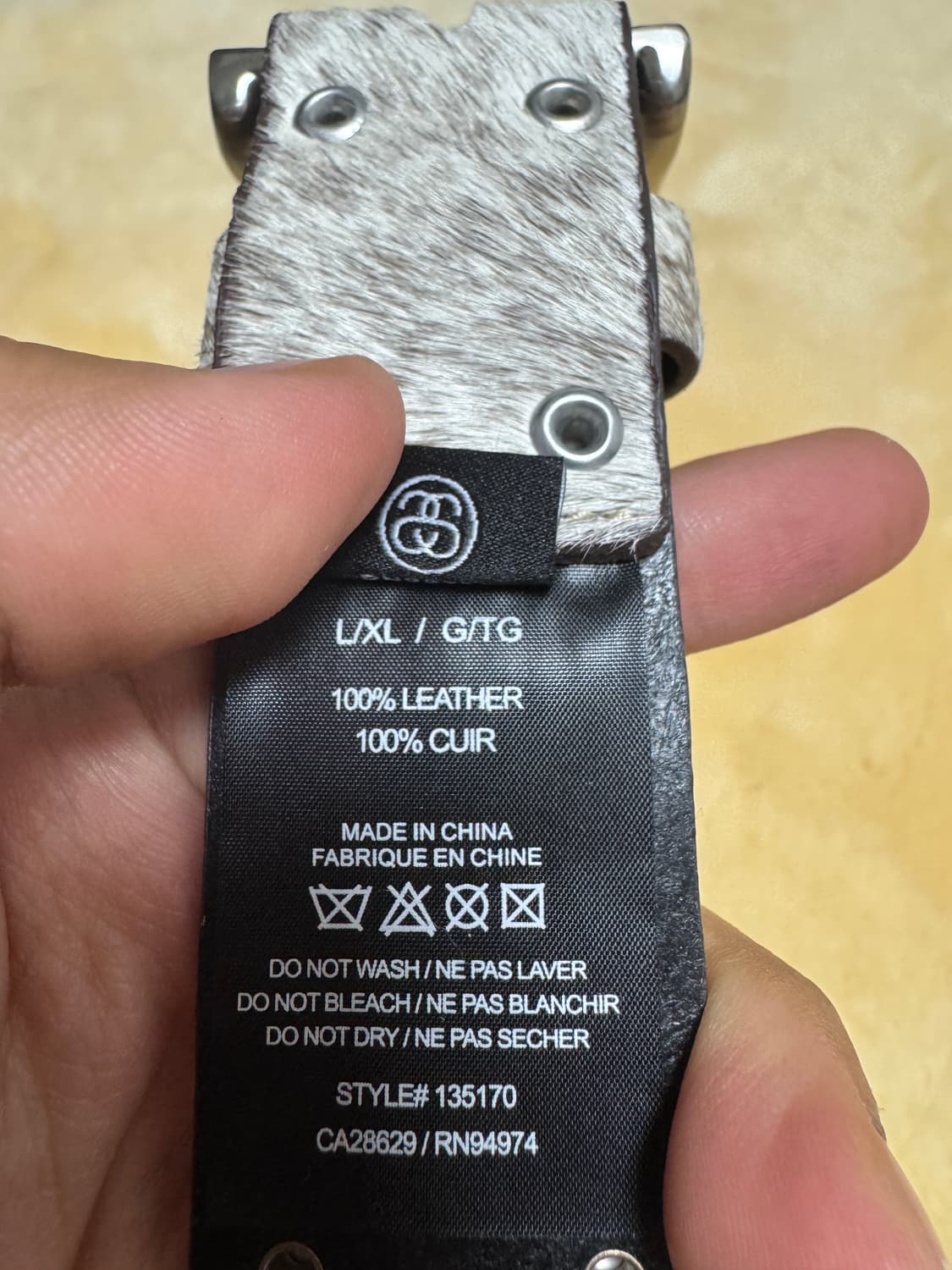 스투시 8볼 스터드 벨트 로우 카우하이드 헤어 L/XL 상품이미지3