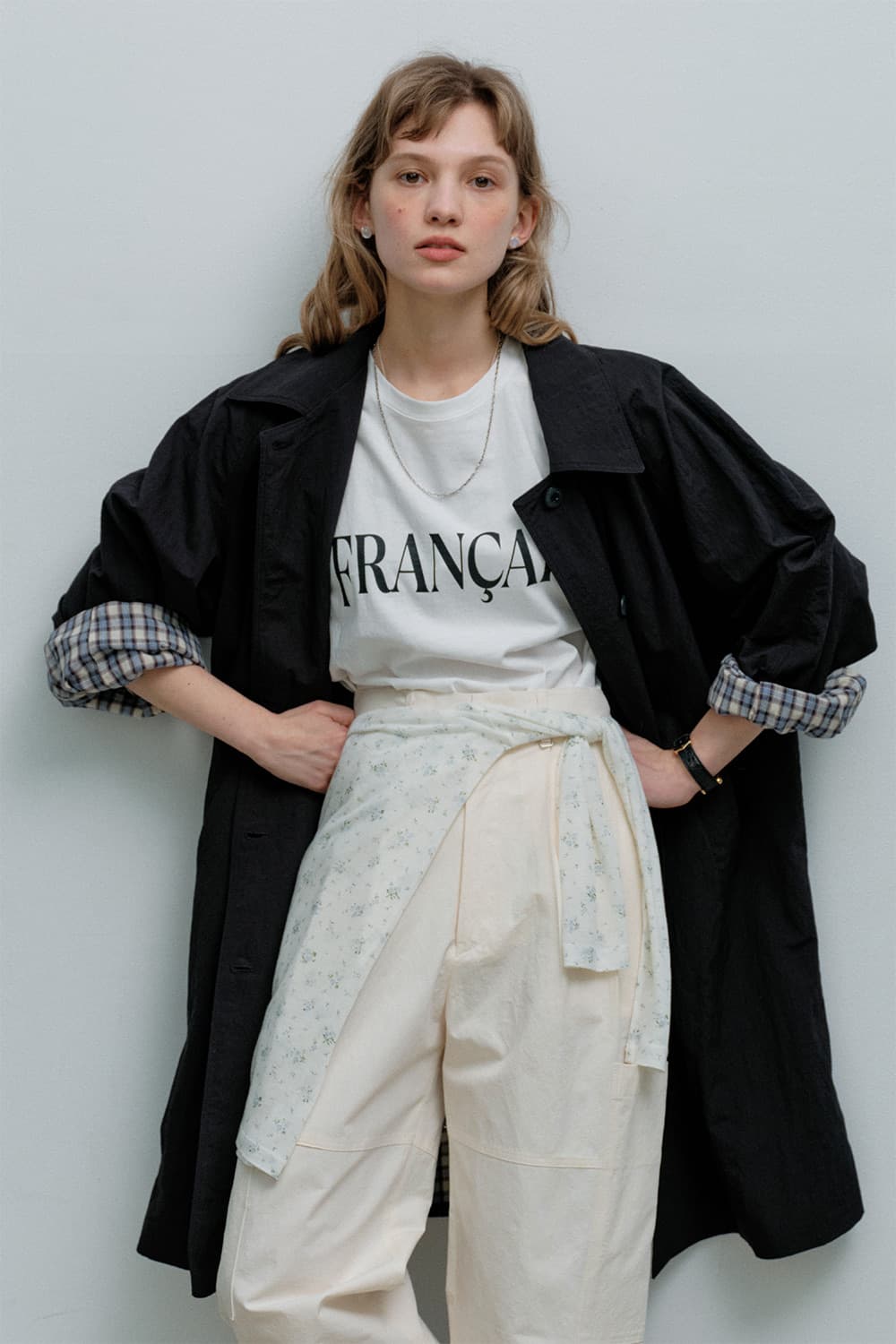 모데스트무드 파우더 트렌치코트 블랙 Powder Trench Coat ( 상품이미지3