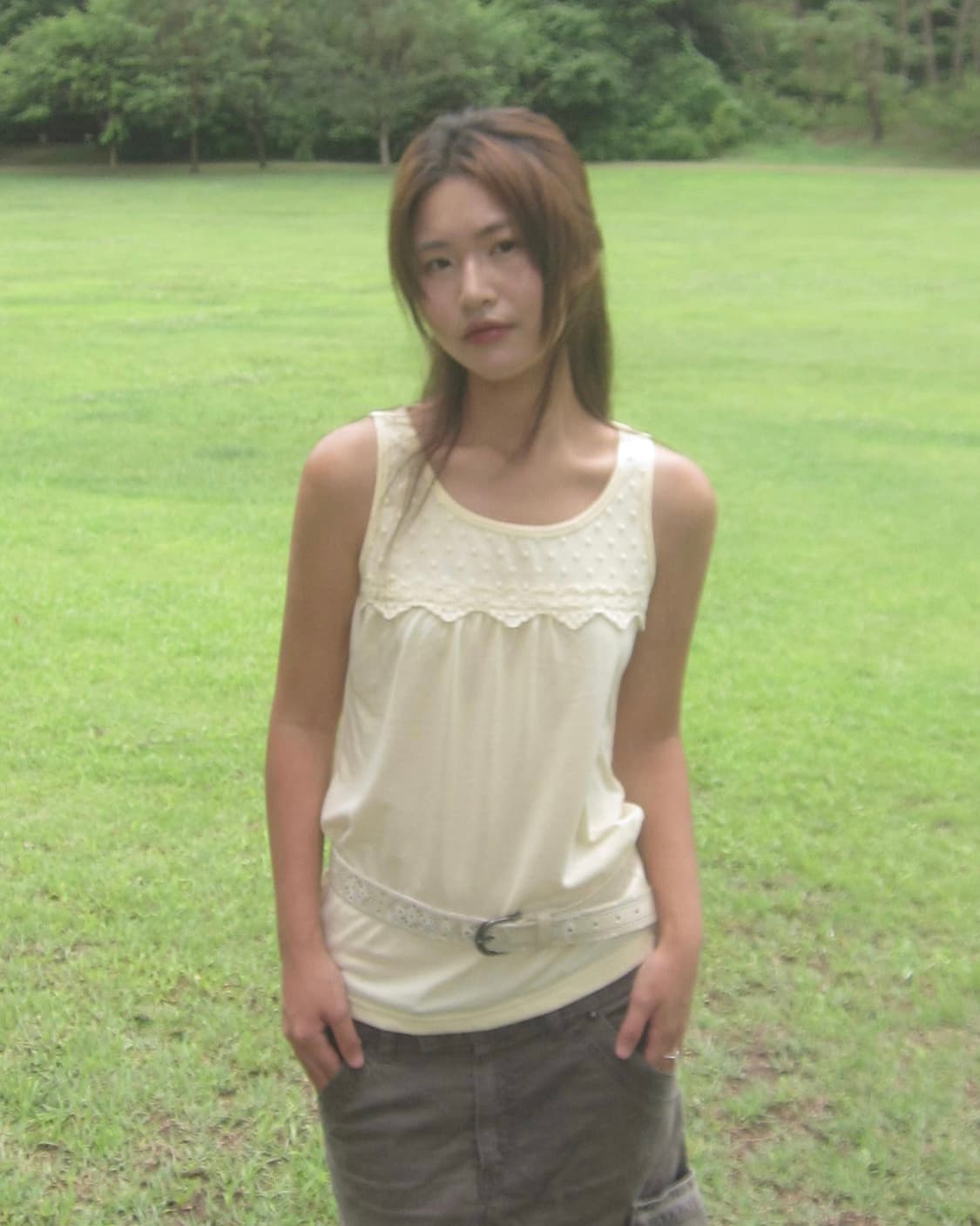 vintage yellow dot vest 상품이미지5