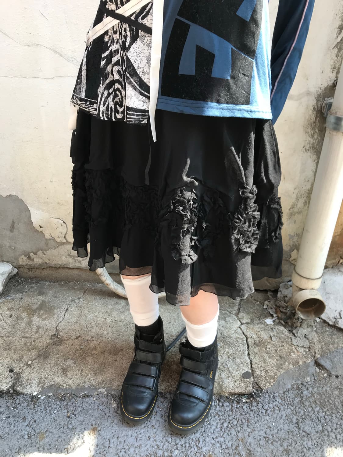 vintage black pattern skirt (25inch) 상품이미지1