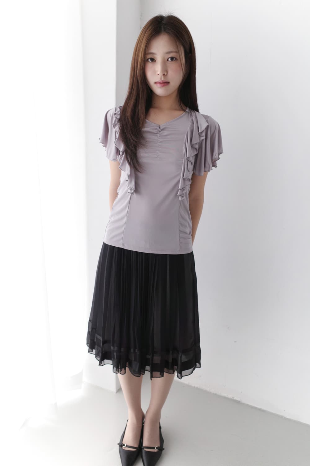 shirring frill half T 상품이미지3